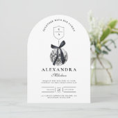 Black Bow Disco Ball Graduation Party Einladung (Stehend Vorderseite)