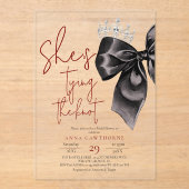 Black Bow ⎮Elegance Bridal Shower Acryleinladungen (Vorderseite)
