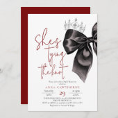 Black Bow ⎮Elegance Bridal Shower Einladung (Vorne/Hinten)