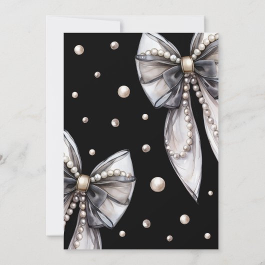 Black Bow Elegant 30. Geburtstag Einladung (Rückseite)