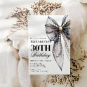 Black Bow Elegant 30. Geburtstag Einladung