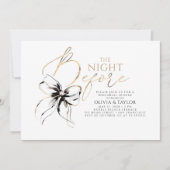 Black Bow Elegant Modern Chic Rehearsal Dinner Einladung (Vorderseite)