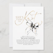 Black Bow Elegant Modern Minimalist Bridal Shower Einladung (Vorderseite)
