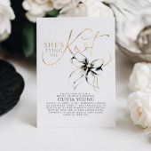 Black Bow Elegant Modern Minimalist Bridal Shower Einladung