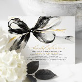 Black Bow Elegant Romantic Modern Bridal Shower Einladung