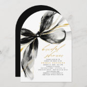 Black Bow Elegant Romantic Whimsical Bridal Shower Einladung (Vorne/Hinten)