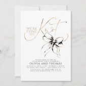 Black Bow Elegant Whimsical Engagement Party Einladung (Vorderseite)