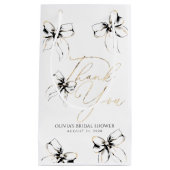 Black Bow Elegant Whimsical Thank You Kleine Geschenktüte (Vorderseite)