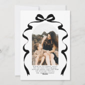 Black Bow Foto Frohe Weihnachtsgeschichte Feiertagskarte (Rückseite)