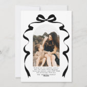 Black Bow Foto Frohe Weihnachtsgeschichte Feiertagskarte (Rückseite)