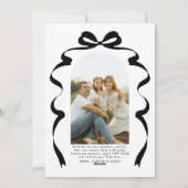 Black Bow Foto Frohe Weihnachtsgeschichte Feiertagskarte (Rückseite)