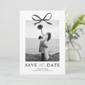 Black Bow Foto Save The Date (Stehend Vorderseite)