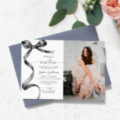 Black Bow Foto Sweet 16 Geburtstag Einladung