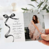 Black Bow Foto Sweet 16 Geburtstag Einladung