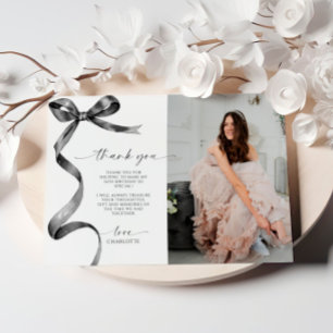 Black Bow Foto Vielen Dank Note Card Einladung