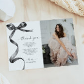 Black Bow Foto Vielen Dank Note Card Einladung