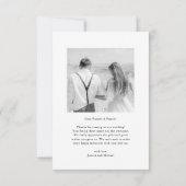 Black Bow Foto Wedding Dankeskarte (Rückseite)