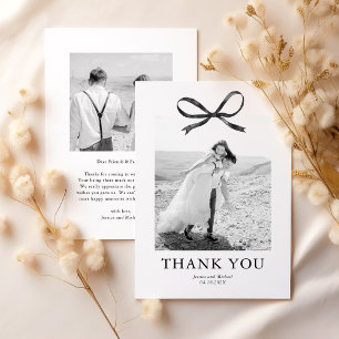 Black Bow Foto Wedding Dankeskarte