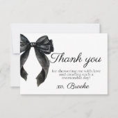 Black Bow Französisch Brautparty vielen Dank Dankeskarte (Vorderseite)
