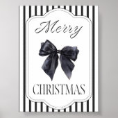 Black Bow Frohe Weihnachtsmauer Kunst Poster (Vorne)