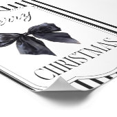 Black Bow Frohe Weihnachtsmauer Kunst Poster (Ecke)