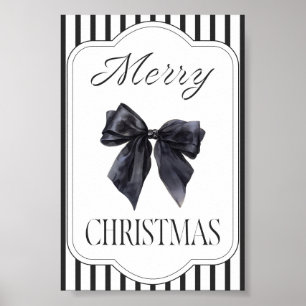 Black Bow Frohe Weihnachtsmauer Kunst Poster