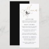 Black Bow Gold Typography Elegant Party Menu Menükarte (Vorne/Hinten)
