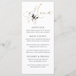 Black Bow Gold Typography Elegant Party Menu Menükarte