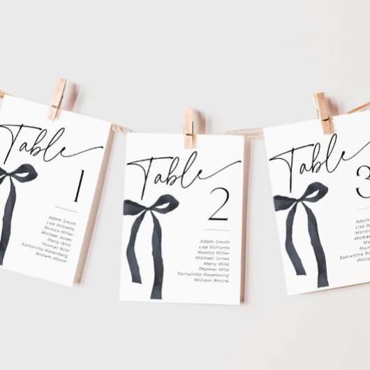 Black Bow Gothic bindet Karten für Tabellenname