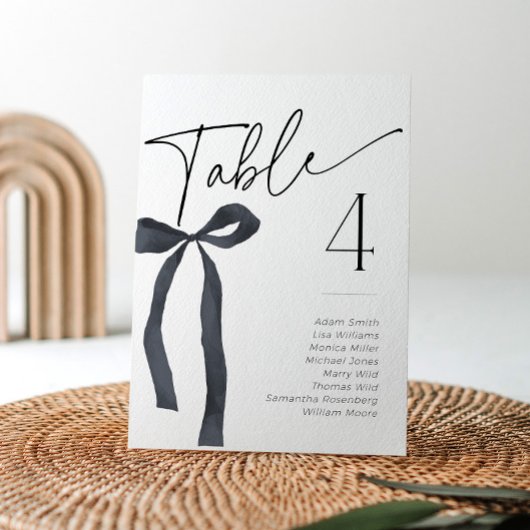 Black Bow Gothic bindet Karten für Tabellenname