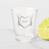 Black Bow Gothic Tasche Bachelorette Bridesmaid Schnapsglas (Rückseite)