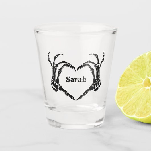 Black Bow Gothic Tasche Bachelorette Bridesmaid Schnapsglas (Vorderseite)