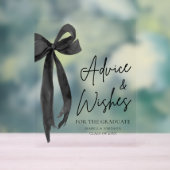 Black Bow Grad Party Graduate Ratschläge und Wünsc Acrylschild (Neutral)