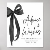 Black Bow Grad Party Graduate Ratschläge und Wünsc Poster (Vorne)