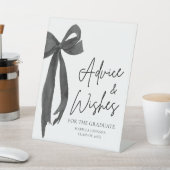 Black Bow Grad Party Graduate Ratschläge und Wünsc Sockelschild (In SItu)