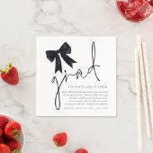 Black Bow Grad Script Fun Fakten Graduation Party Serviette (Beispiel)