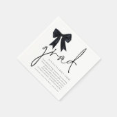 Black Bow Grad Script Fun Fakten Graduation Party Serviette (Ecke)