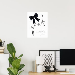 Black Bow Grad Script Willkommen zur Graduierungsp Poster