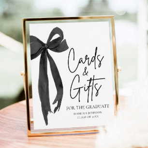 Black Bow Graduate Party Graduate Cards & Gifts Poster