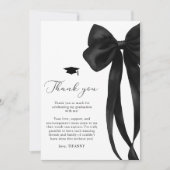 Black Bow Graduation Dankeskarte (Vorderseite)