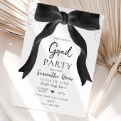 Black Bow Graduation Party Einladung
