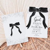 Black Bow Graduation Party Einladung