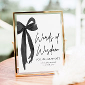 Black Bow Graduation Party Ratgeber Worte der Weis Poster
