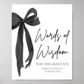 Black Bow Graduation Party Ratgeber Worte der Weis Poster (Vorne)