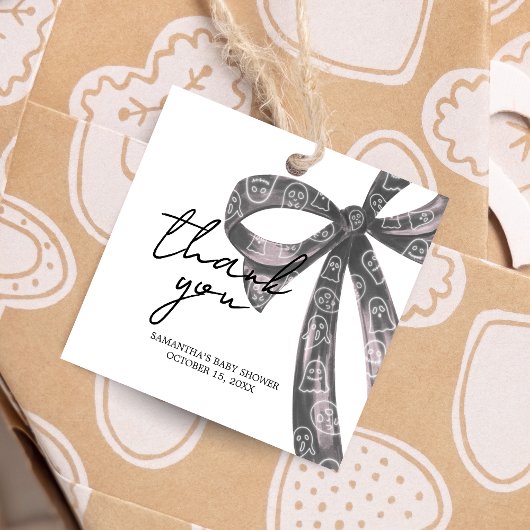 Black Bow Halloween Baby Showplatz Geschenkanhänger