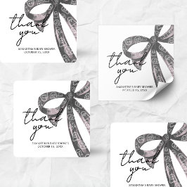 Black Bow Halloween Kinderdusche Quadratischer Aufkleber