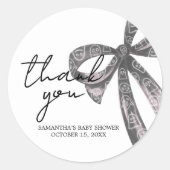 Black Bow Halloween Kinderdusche Runder Aufkleber (Vorderseite)