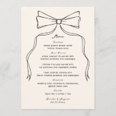 Black Bow Hand Drawn Wedding Menükarte (Vorderseite)