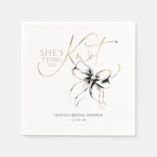 Black Bow - Hochzeits- oder Brautabschiedsparty Serviette (Vorderseite)