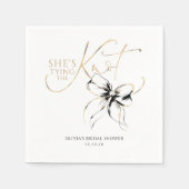 Black Bow - Hochzeits- und Brautparty von She's Ty Serviette (Vorderseite)